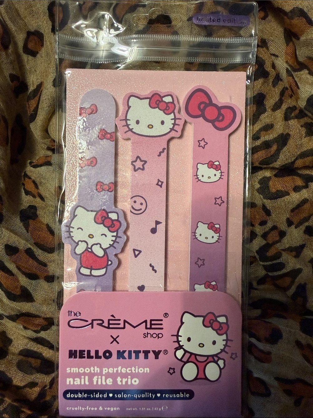3/$15 🌸 The Crème Shop x Hello Kitty Pink Nail File Trio